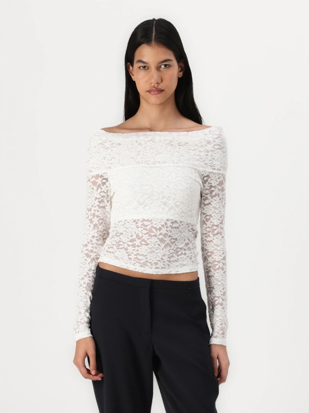 Hollister lace off the shoulder top